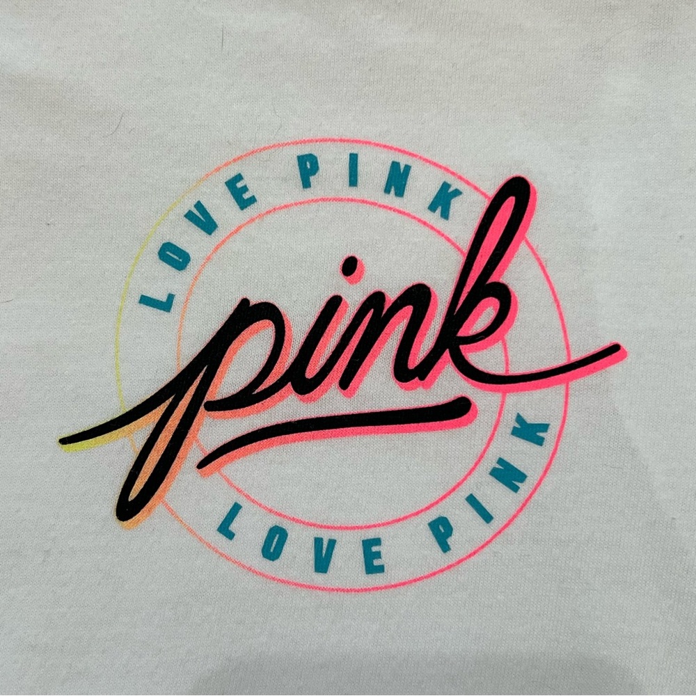 NWOT White Victoria Secret Pink XS Short Sleeve Top With Back Lacing - Picture 8 of 9